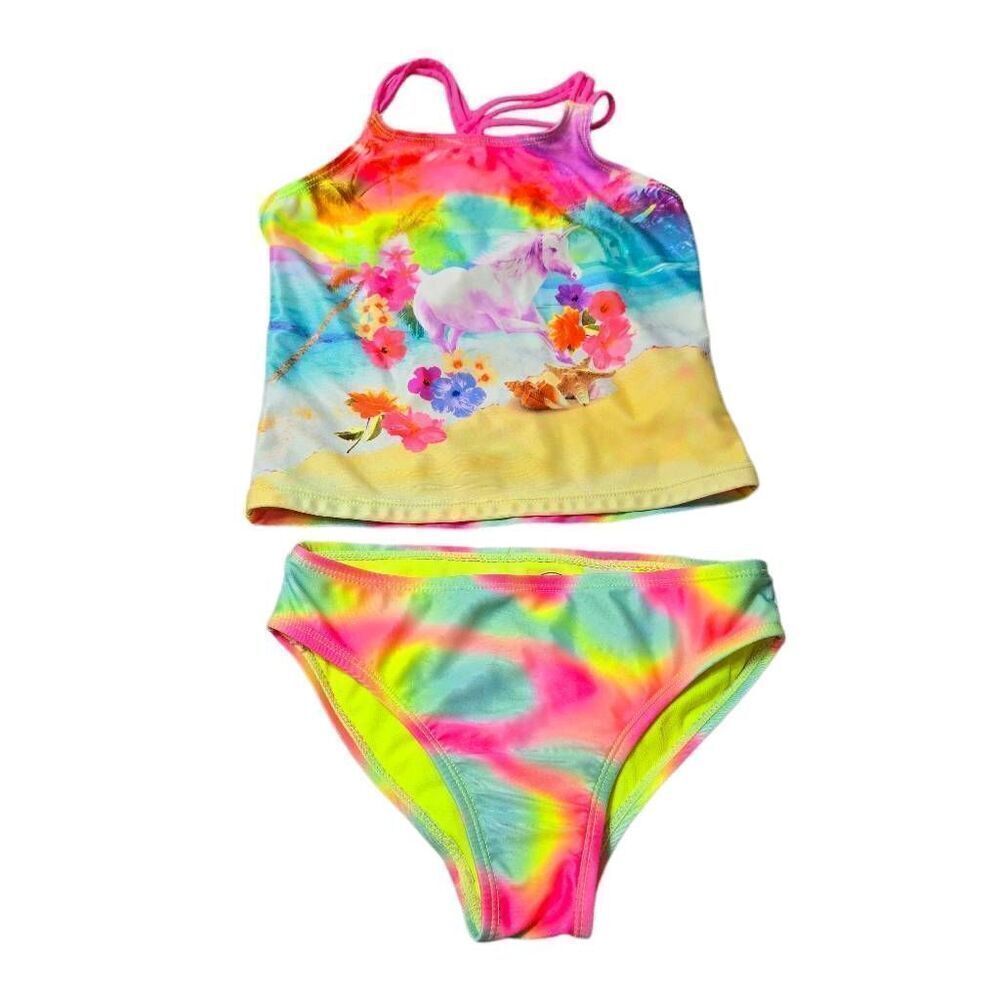 Wonder Nation unicorn tankini swimsuit S6/6X